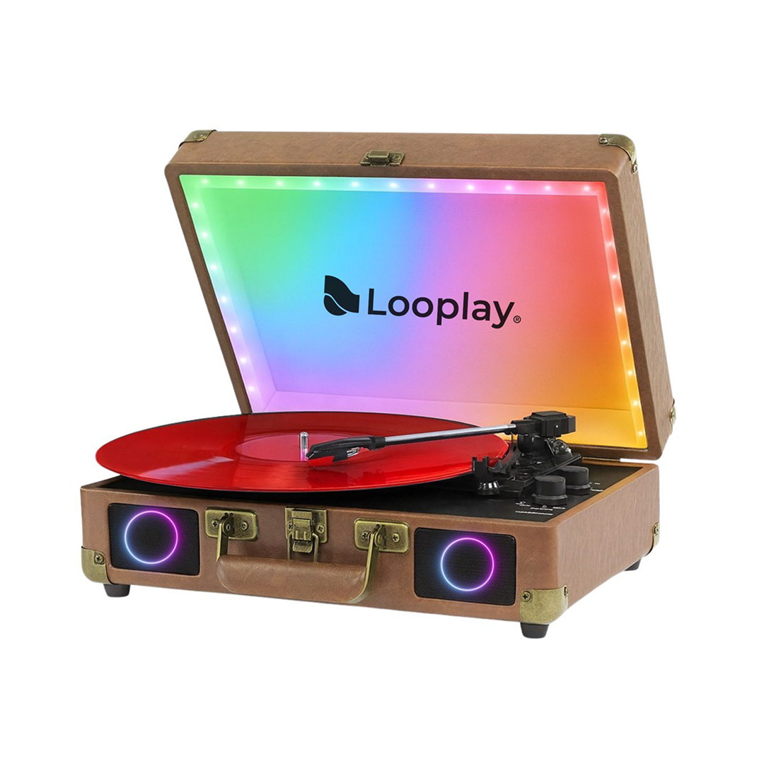 Looplay™ Retro Suitcase Turntable with LED Effects