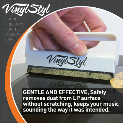 Premium Anti-static Vinyl Record Cleaning Brush - (White)
