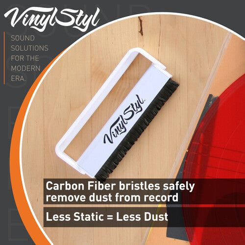 Premium Anti-static Vinyl Record Cleaning Brush - (White)