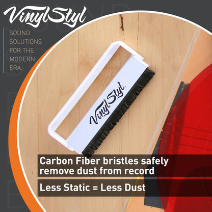 Premium Anti-static Vinyl Record Cleaning Brush - (White)