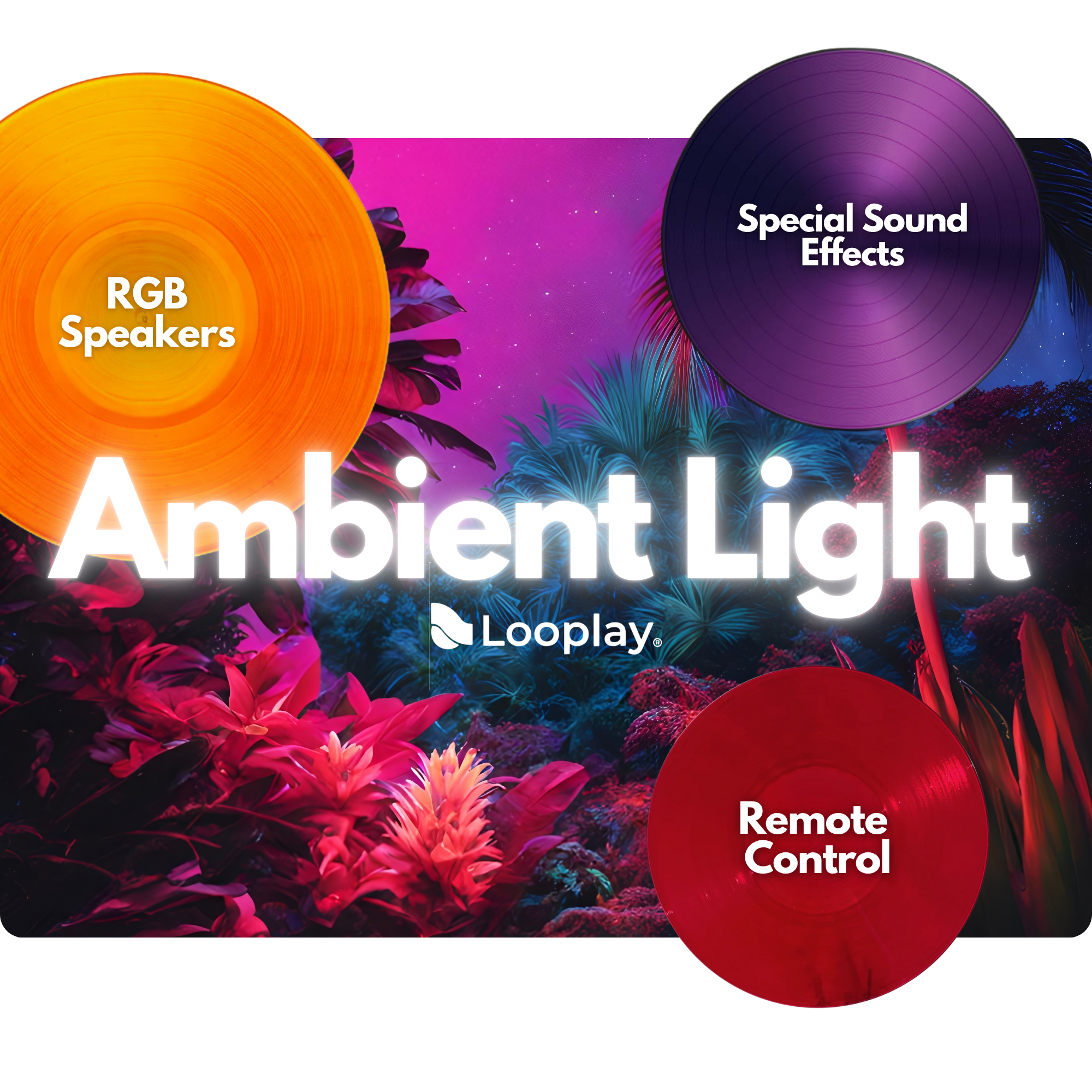 Looplay™ Retro Suitcase Turntable with LED Effects